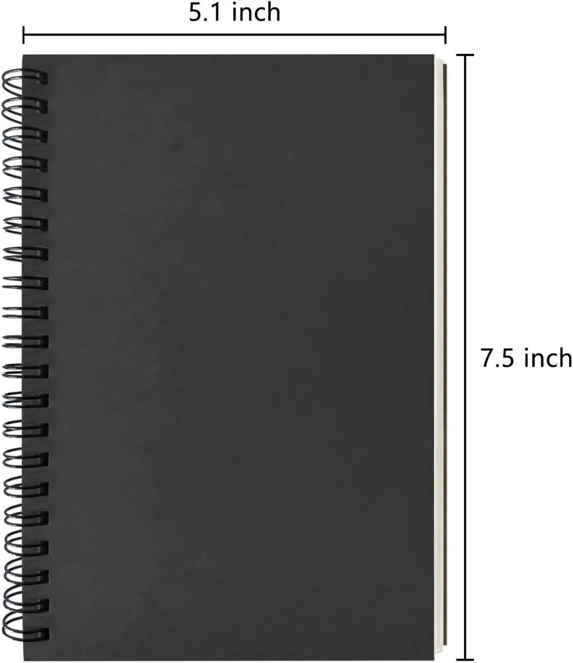 3-Pack Soft Cover Blank Spiral Notebook, 100 Pages, 7.5x5.1 Inch, Thick Paper for Sketching and Notes