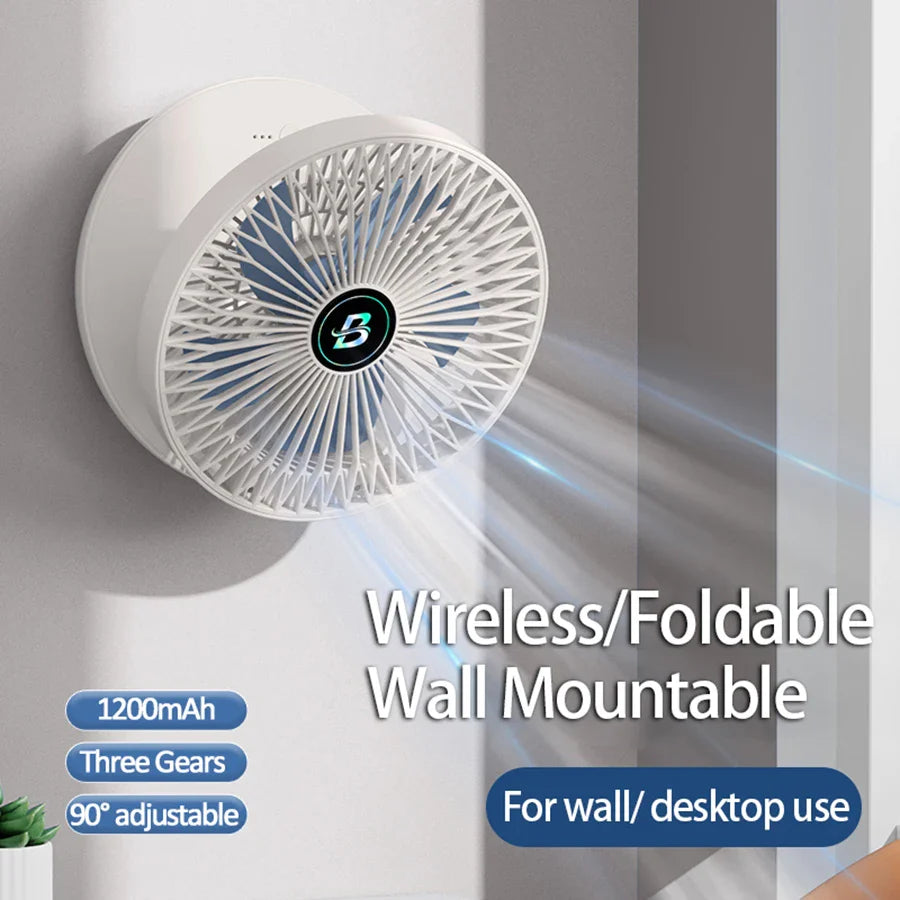 2024 Best Sellers 2IN1 Folding Desktop Fan Portable Air Conditioner Wall Mounted Fan Rechargeable With 3 Gears for Home Office