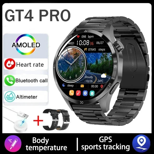 2025 Original Watch 4 Pro Men Women Full Touch Screen GPS Sport Fitness Watch Man IP67 Waterproof Bluetooth For Android IOS NWE