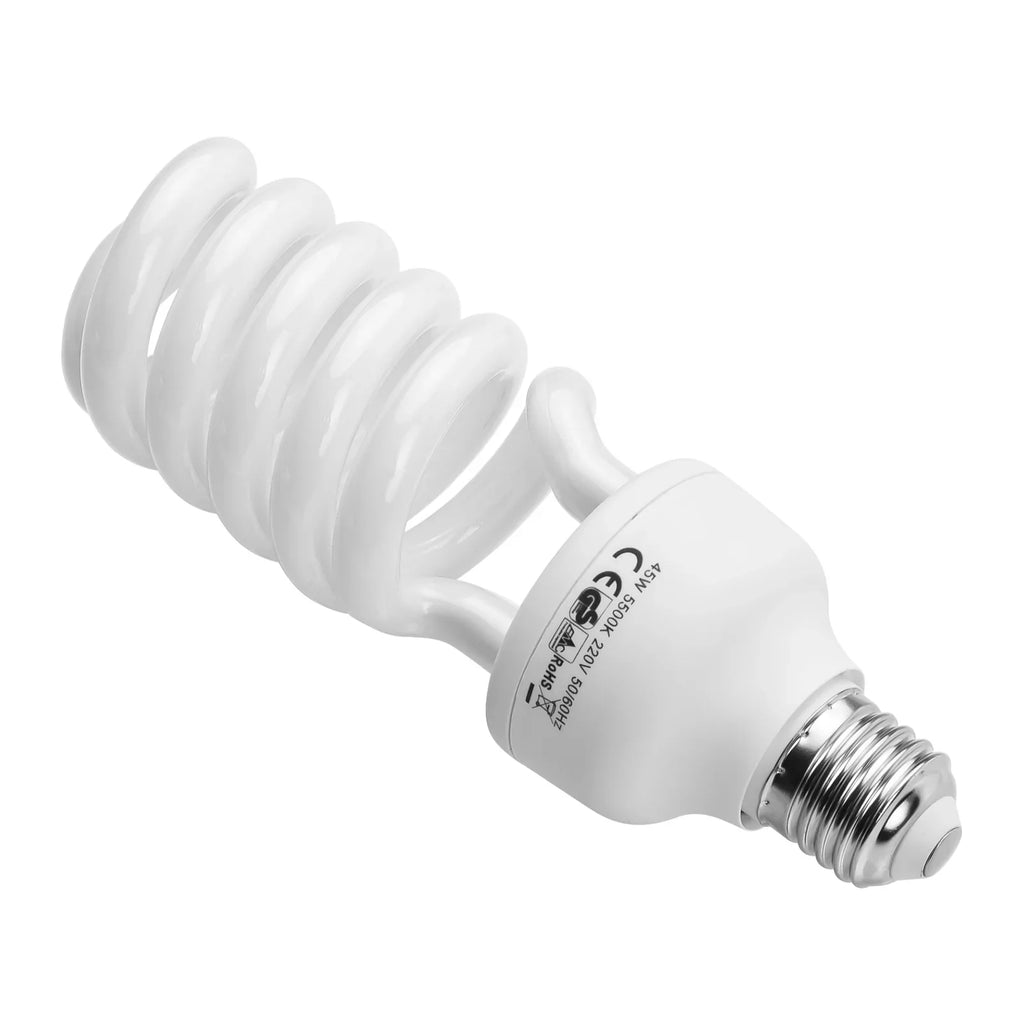 【Sale】Andoer Spiral Fluorescent Light Bulb 45W 5500K Daylight E27 Socket Energy Saving for Studio Photography Video Lighting