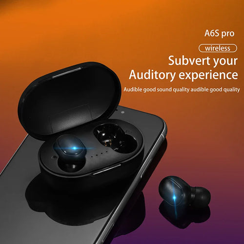 10Pcs Wholesale A6S TWS Wireless Headphones Bluetooth Earphone 5.0 Stereo Headset Earbuds with Microphone for ISO Android