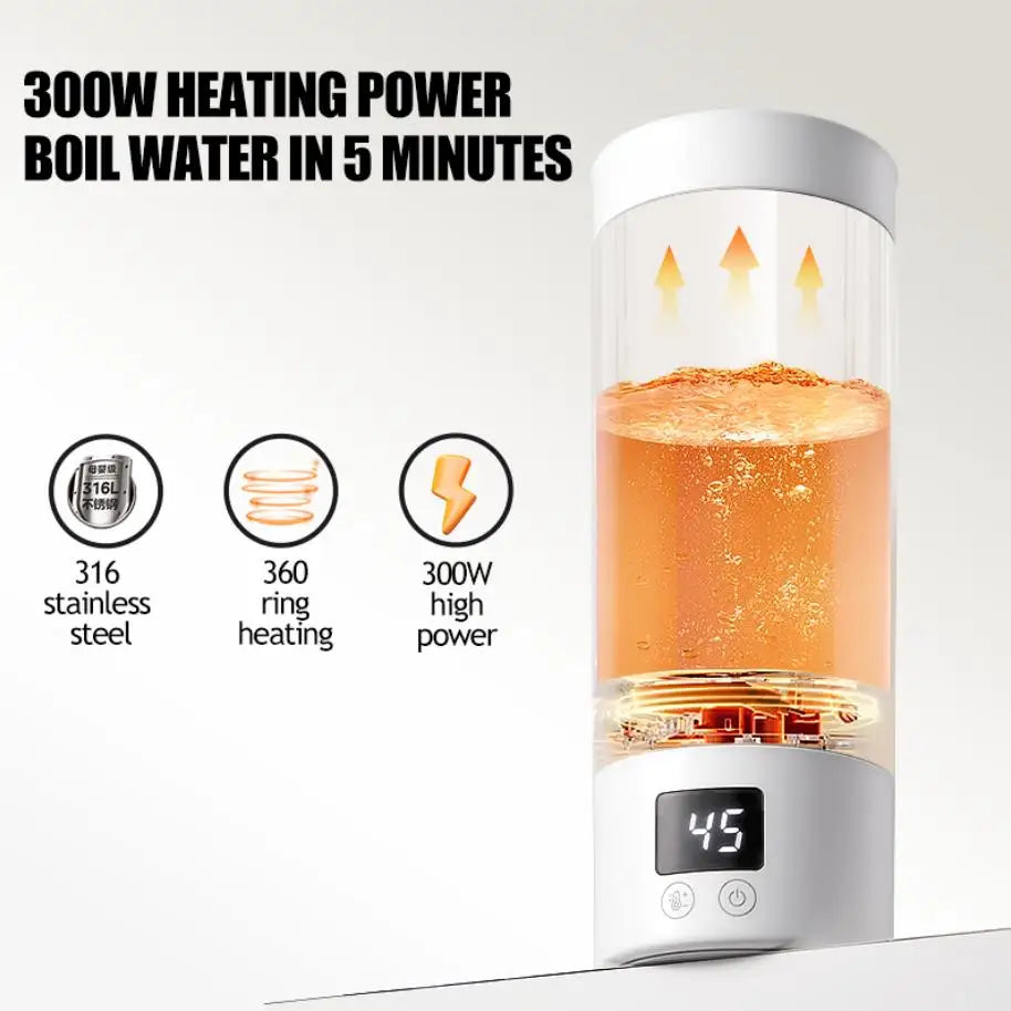 SUNATUR 400ml Electric self heating Cup Portable Thermos Smart Temperature Travel heater tumbler 316L kettle coffee wireless mug