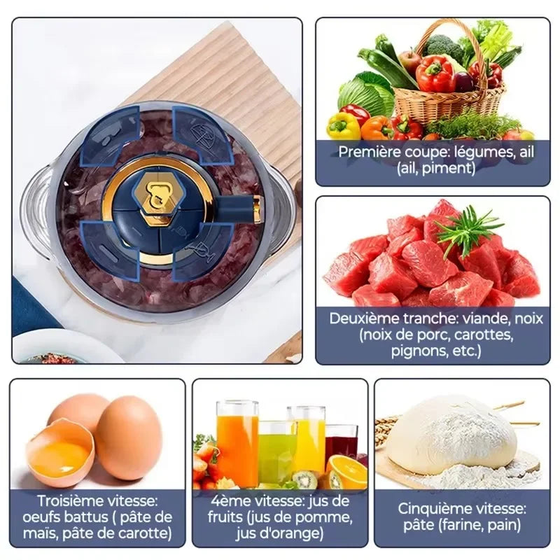 20226 Electric Meat Grinders 5L Food Crusher Stainless Steel Multifunctional Vegetable Slicer Processor Chopper Kitchen Blenders