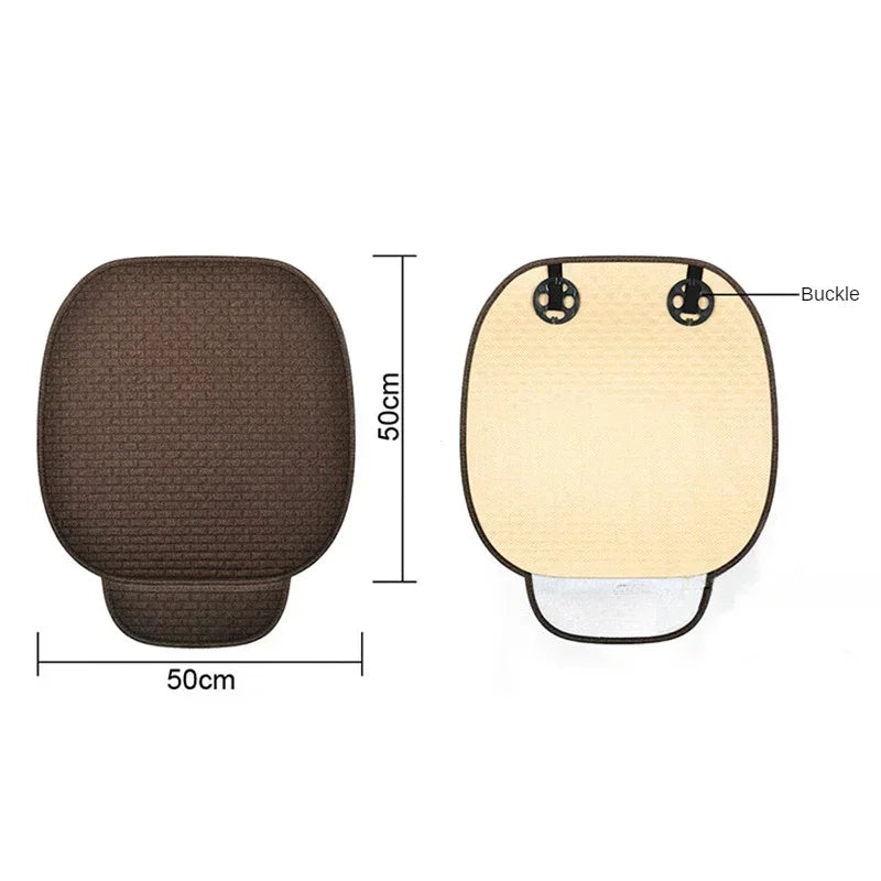 Universal Size Anti-slip Car Seat Cover Car Seat Front Seat Protector Cushion Linen Fabric Car Accessories No Backrest