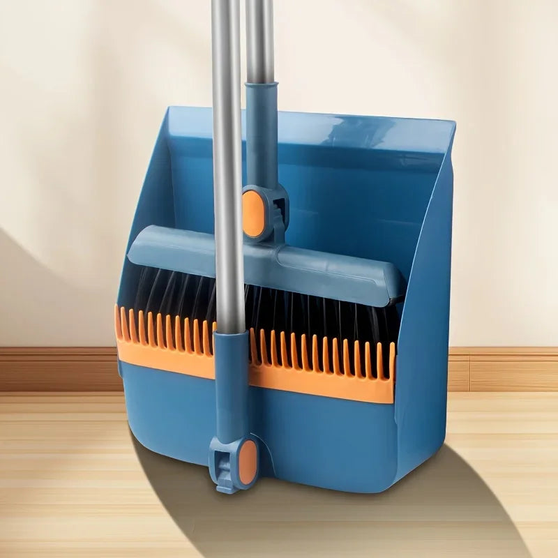 3-in-1 Rotatable Folding Magnetic Broom and Dustpan Cleaning Set, Lightweight Cleaning