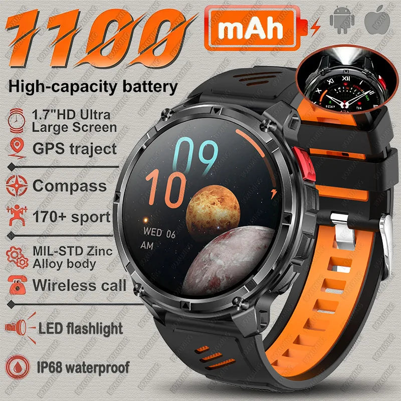 2026 New T-Rex3 Pro GPS Tracker Smartwatch Men 120-Day Standby 1100mAh Clock Rugged Outdoor Sport 10ATM Waterproof Call Watches