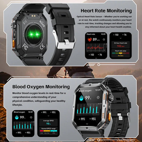 2025 New Smart Watch Men 1000mAh Ultra Large Battery 3ATM Professional Waterproof 2.01" HD Display Outdoor GPS Sports Smartwatch