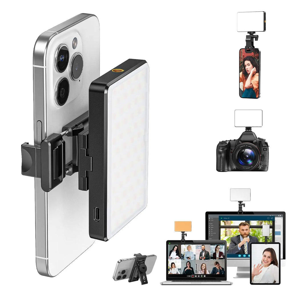 120 LED 3000Mah Rechargeable Clip Video Light Adjusted 3 Light Modes for iPad Laptop Makeup TikTok Selfie Vlog Live Stream