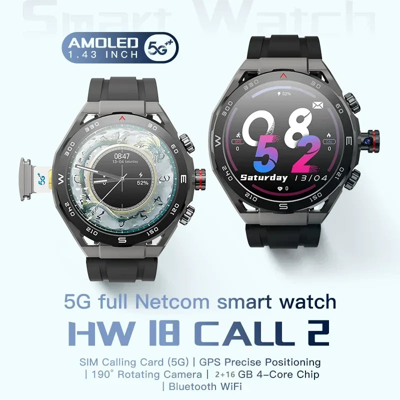 VP900 Smart Watch 4G SIM Card GPS Navigation Waterproof Fitness Camera Video Call 32GB 256GB Large Capacity for Men Women