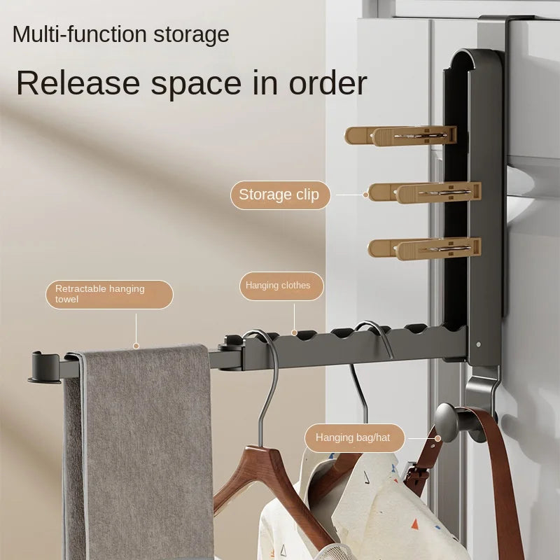 1/2pcs Folding Wall Hook portable drying rack Hidden Robe Towel Coat Hook door back hooks Expandable Sticky Towel Hanger
