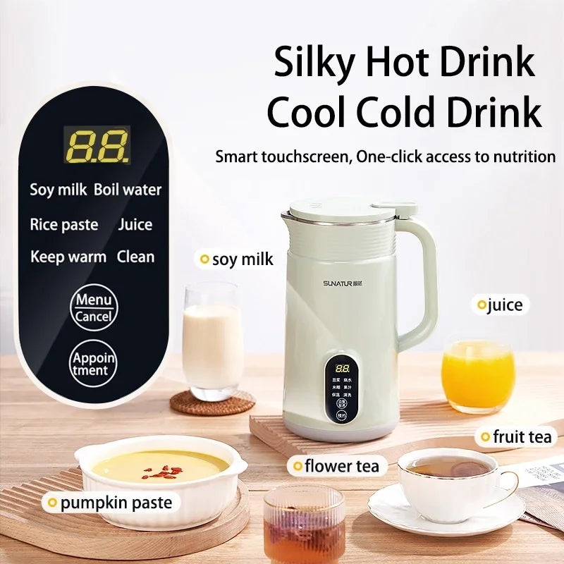 SUNATUR 600w Soybean milk maker- 800ml Heated wall breaking machine，for nut vegetable（HB-B6K）