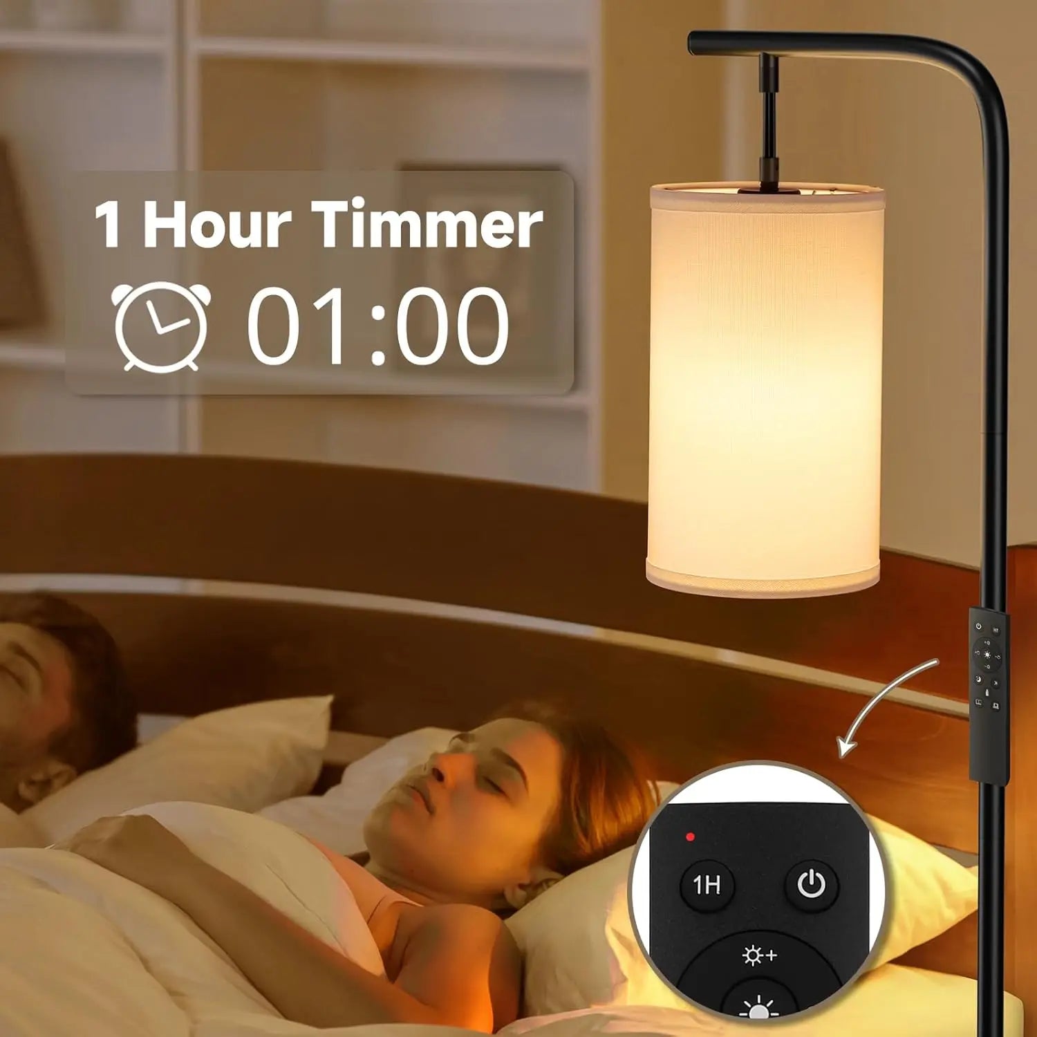 Remote Control Floor Lamp with Adjustable Color & Brightness, 9W LED for Living Room Bedroom Office