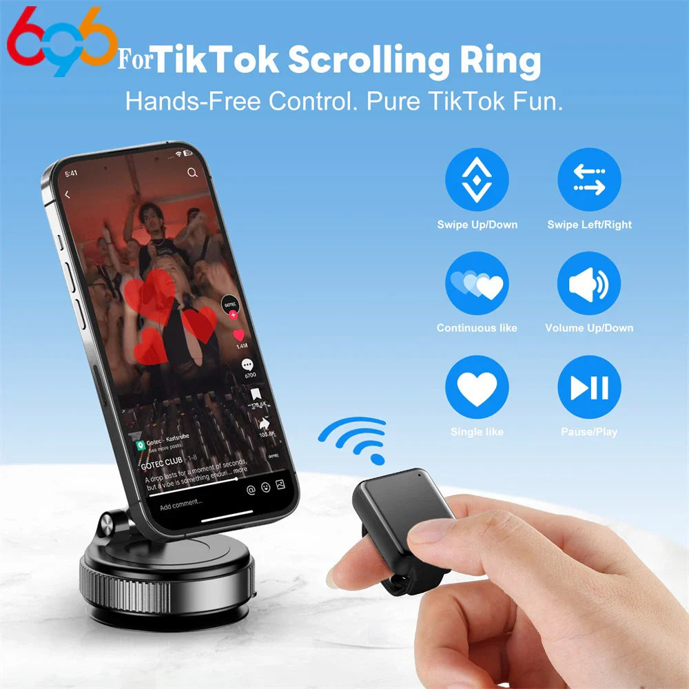 Multi Functional Ring Remote Control/for Videos/music/photography/e-books/PPT Documents/likes/Creativity Lazy People's Tools