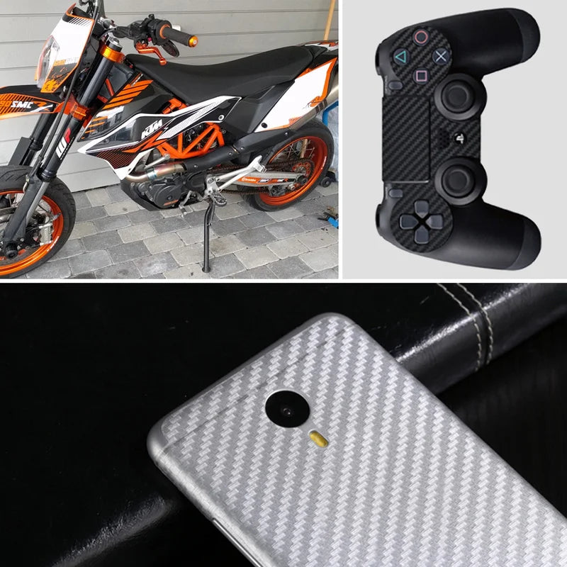 3D Carbon Fiber Car Stickers Roll Wrap Motorcycle DIY Styling Vinyl Colorful Decal for Car Exterior Interior Protection Film