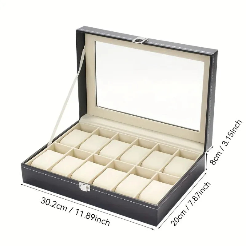 Exquisite High-end Large Capacity Watch Storage Box with Detachable Inner Lining Family Ornaments Men's Travel Gifts