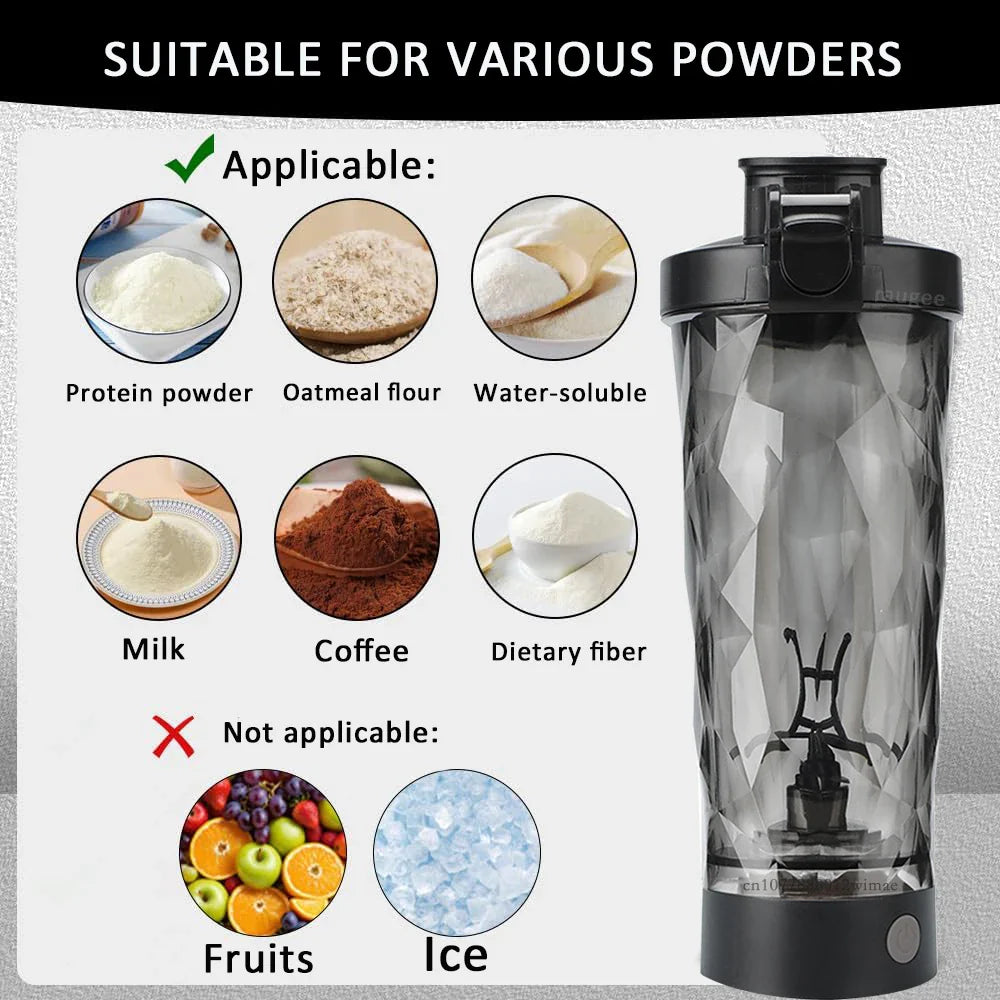 Portable Protein Shaker Cup for Gym Running Mixing Cup USB Rechargeable Automatic Mixing Mug Protein Powder Milk Coffee Mixer