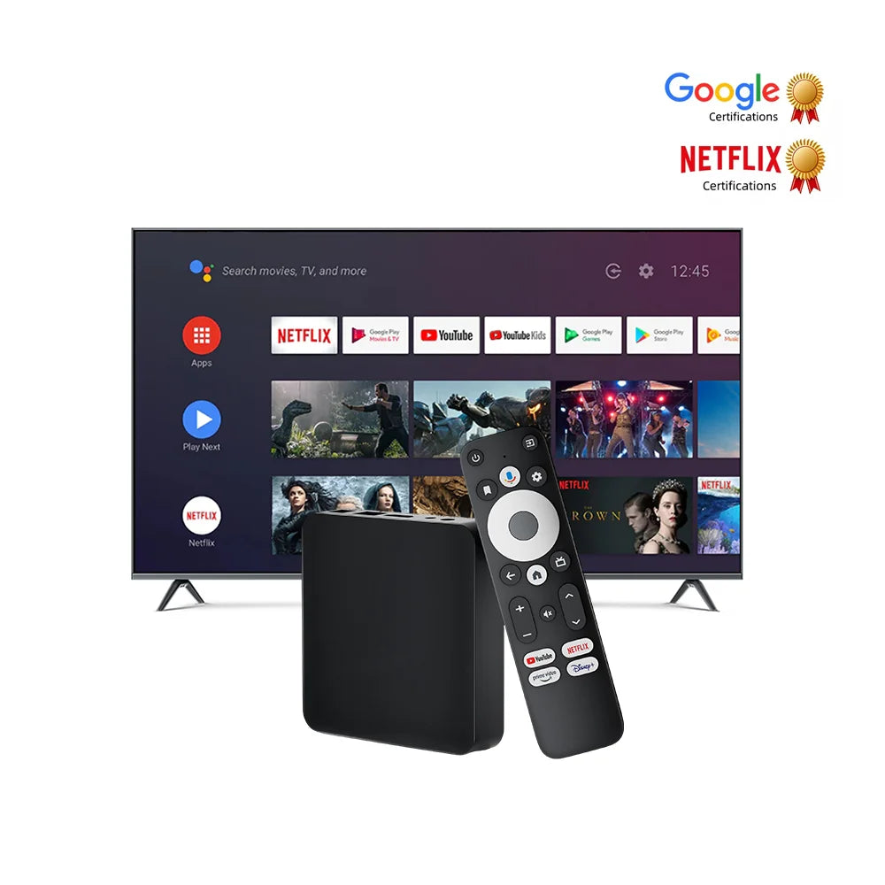 New GD2 TV Box Android 12 Amlogic S905Y4 Processor 2GB RAM 32GB Storage Supports AV1 4K H.265 1080P WiFi Bluetooth Voice