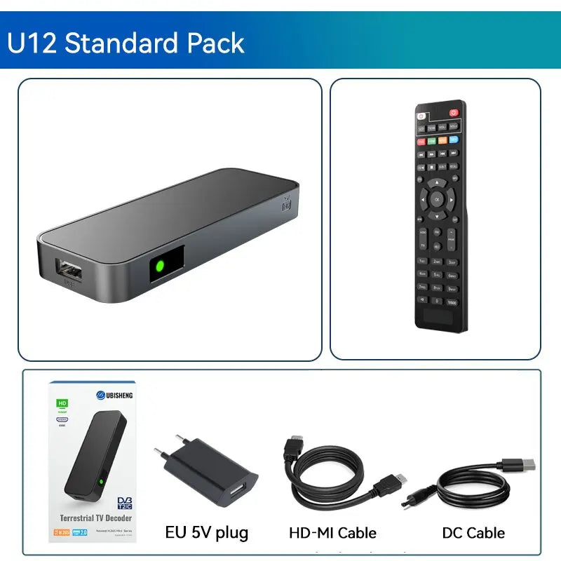 Ubisheng DVB T2 DVB C Digital Tuner H265 TDT HD FTA TV Recevier Multimedia Set Top Box Universal for European With AV For Old TV
