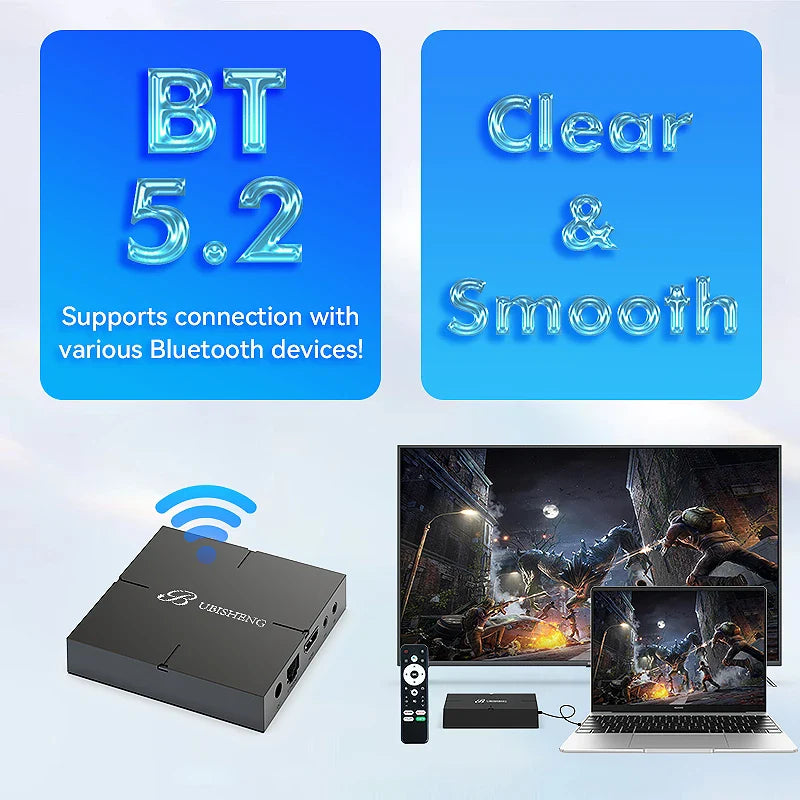 Smart TV Box IPTV 4K Android 13 Bluetooth 5.2 Wifi6 2GB16GB Google TV APP Netflix  Media Player support Spanish,French,Russian