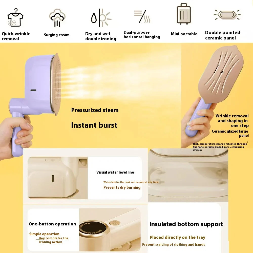 Steam Drying And Ironing Dual-Purpose Iron For Household Wrinkle Removal, Handheld Electric Iron
