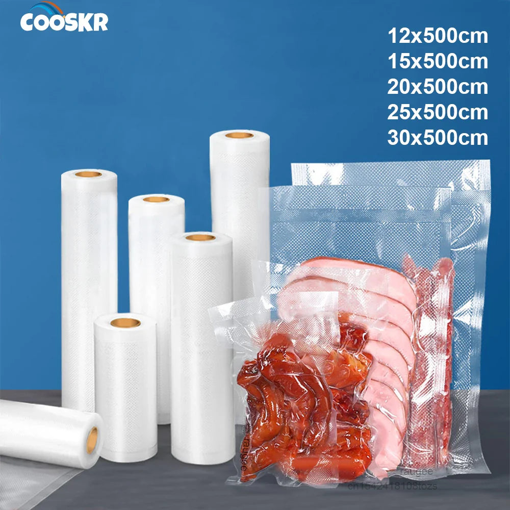 Vacuum Bags 5 Sizes Food Storage Packaging Bags for Vacuum Sealer Bags Food Long Term Preservation Vacuum Sealing Packed Bags