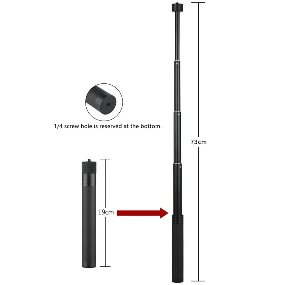 Carbon Fiber Selfie Stick for Insta360 X3 / ONE X2 / RS Aluminum Alloy Selfie Stick for GoPro Hero 11 10 9 8 DJI OSMO Action