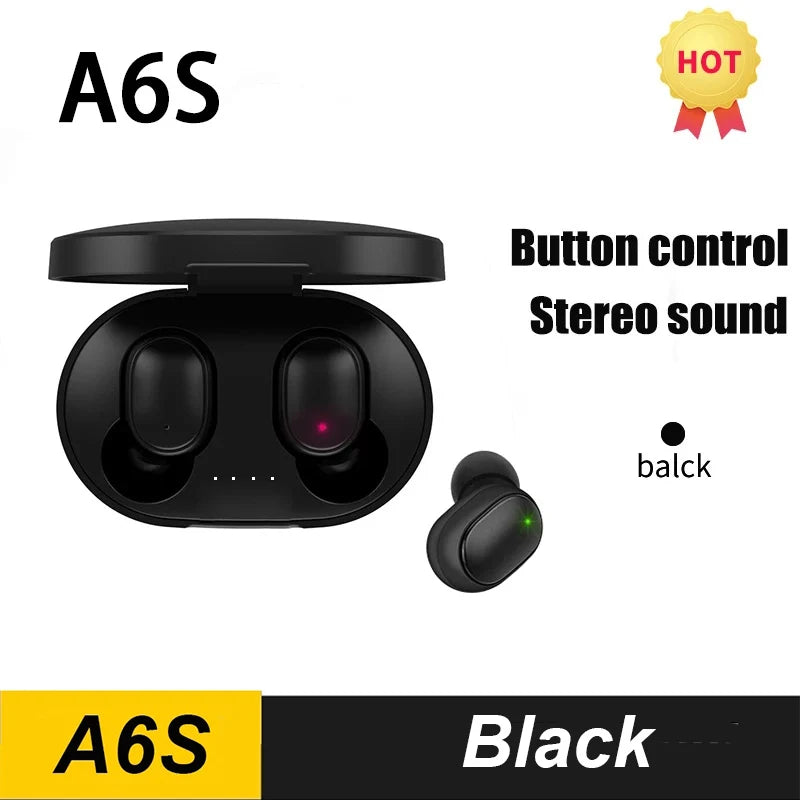 Original A6S TWS Wireless Bluetooth Headset with Mic Air Pro Earbuds for Xiaomi Noice Cancelling Earphone Bluetooth Headphones