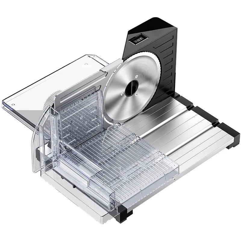 Commercial Meat Slicer 220V | Heavy-Duty Electric Food Slicer for Frozen Meat, Cheese, Bacon | Stainless Steel Blade, Quiet Moto