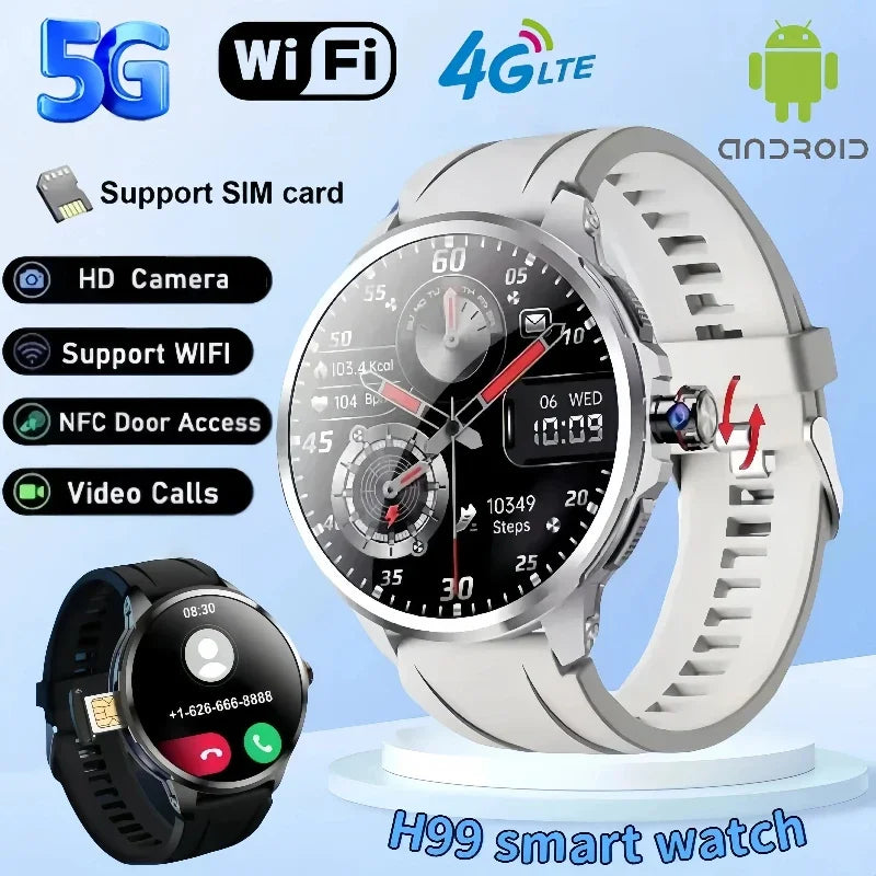5G Full Network Smart Watch H99 Smartwatch 1.95" HD AMOLED Screen GPS track Heart Rate Bluetooth Call Compass Smartwatch for Men