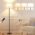 Adjustable Brightness LED Floor Lamp with Remote Control, Black Finish, Easy Assembly