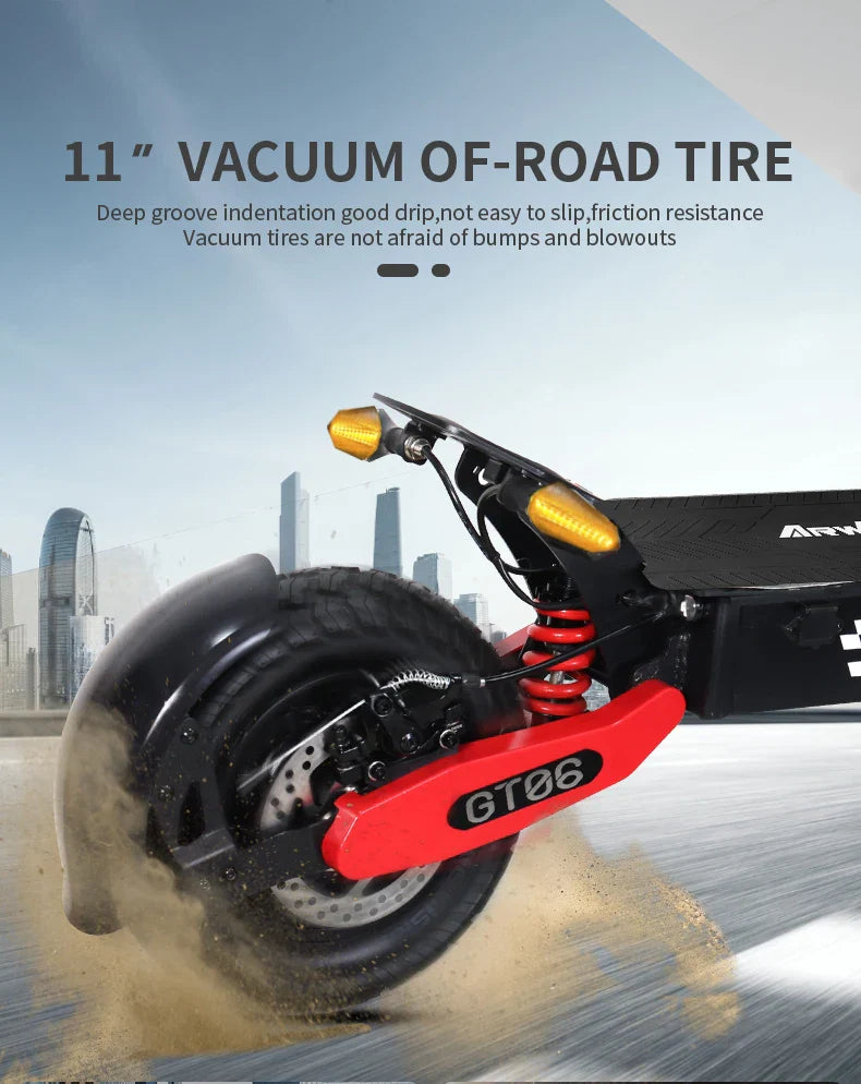 Arwibon GT06 1200W Foldable E-Scooter for Adults -Max Speed 25MPH, 48V 13AH/23.4AH, 11"Off-Road Tires | US Stock, Factory Direct