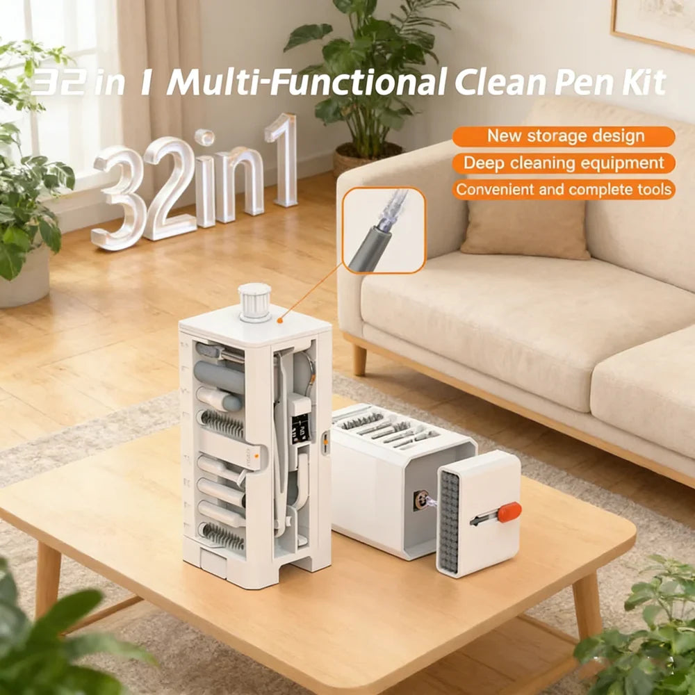 20/32-in-1 Multi-Functional Deep Cleaning Kit for iPhone Ports, AirPods, Keyboard, and Keycap Removal - Precision Tools