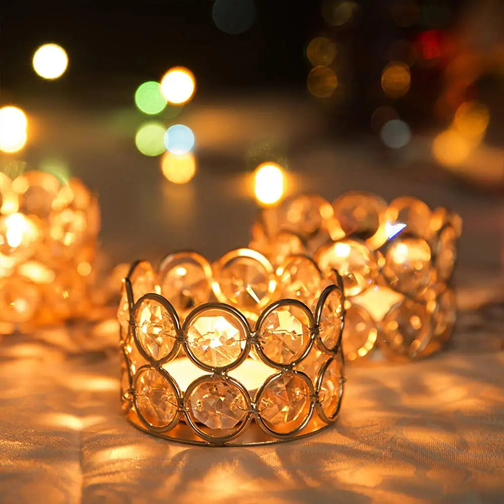 1/6pcs Candlesticks Crystal Tea Light Table Decoration Gift Box Candles Holder for wedding Valentine's Day Home Decor Tea Candle