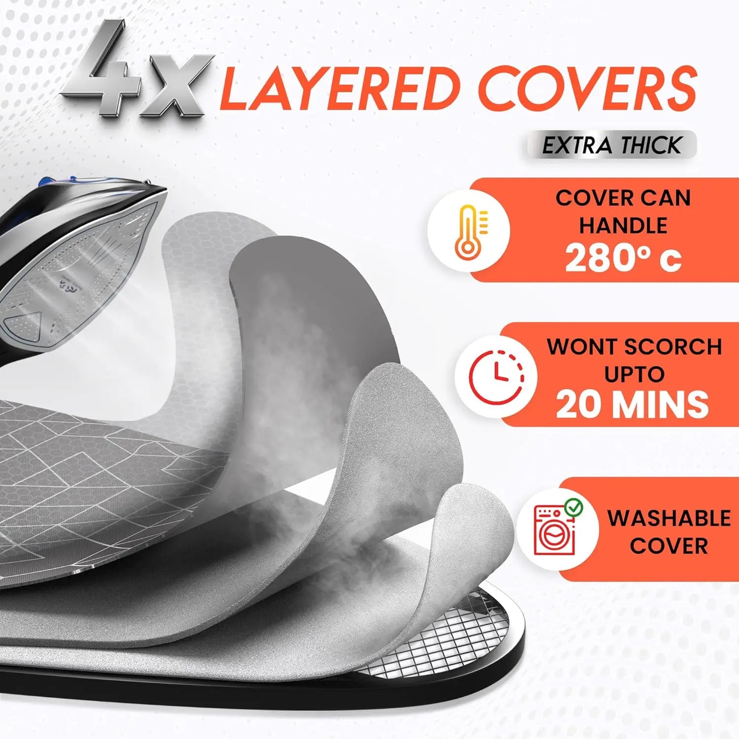 360° Rotating Dual-Sided Torso-Shaped Ironing Board with Adjustable Height, Detachable Holder & Garment Clips