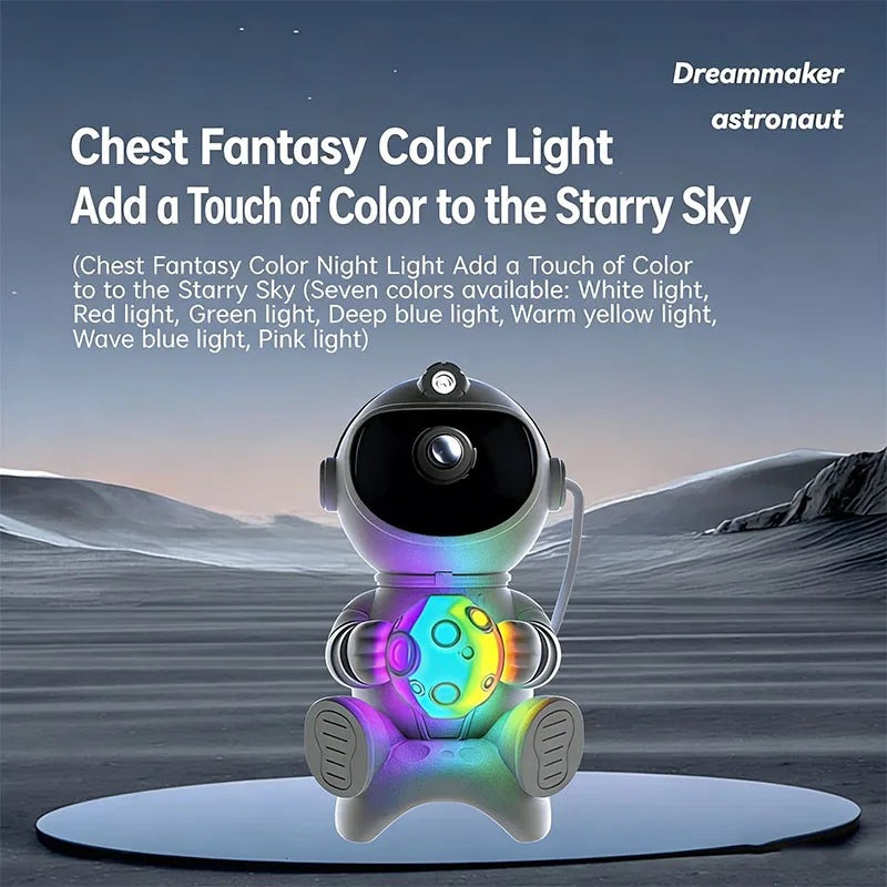 Astronaut Galaxy Starry Sky Projector Night Light Remote Control Rocket Nebula Projection Lamps For Bedroom Christmas Kids Gift