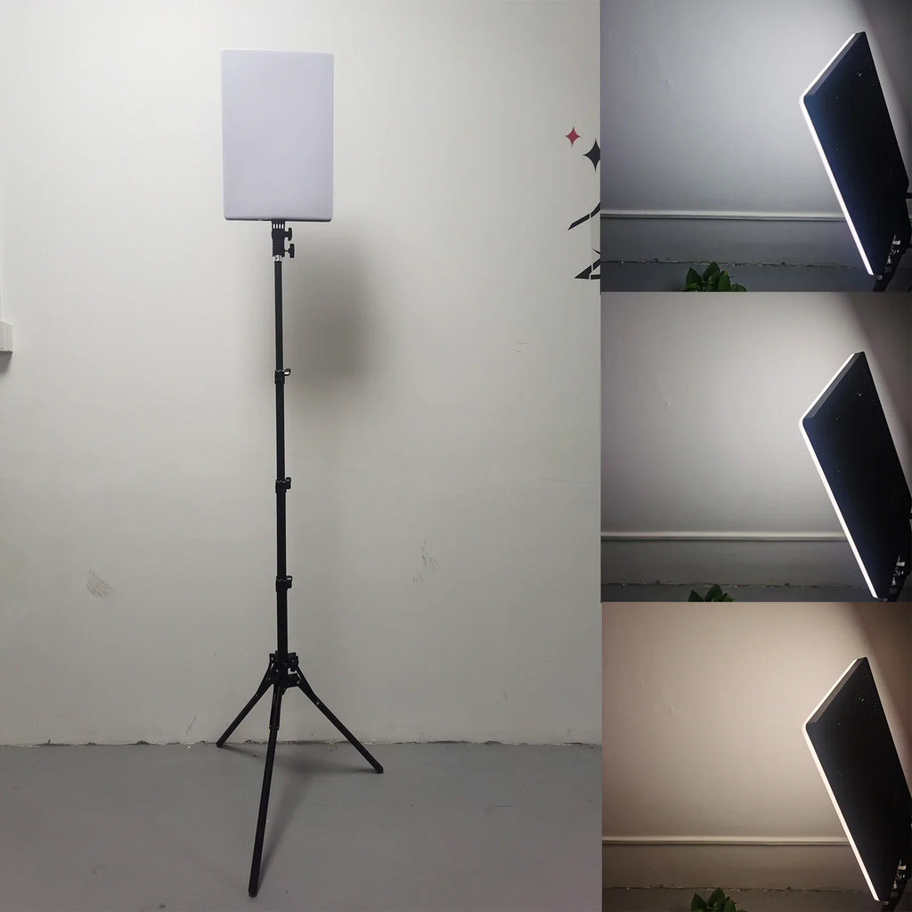 XRDKJ 19-inch LED Video Light Kit, 2700-6500K Dimmable Photographic Lighting with Remote Control and 63-inch Stand