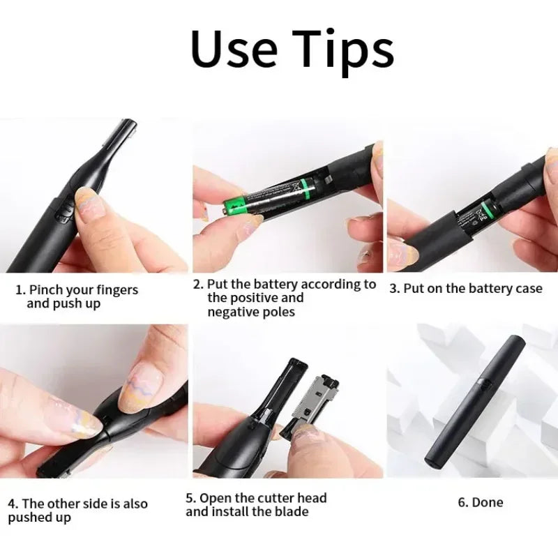 Electric Eyebrow Trimming Tool For Automatic Electric Eyebrow Trimmer Nose Hair Shaving Brush Scraper For Nose Ears and More 1pc