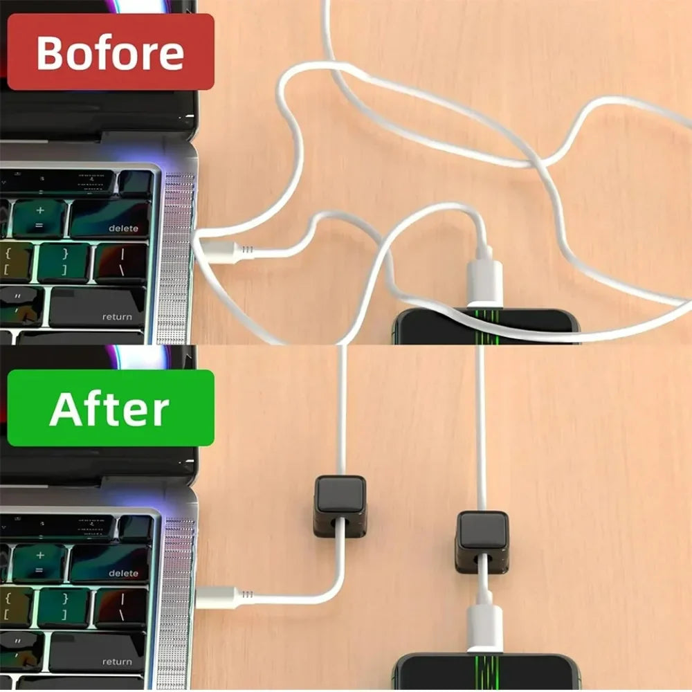 1/3/6 PCS Cable Management Magnetic Cable Organizer Wire Keeper Wall Data Cable Clips Winder Adjustable Cord Holder Under Desk