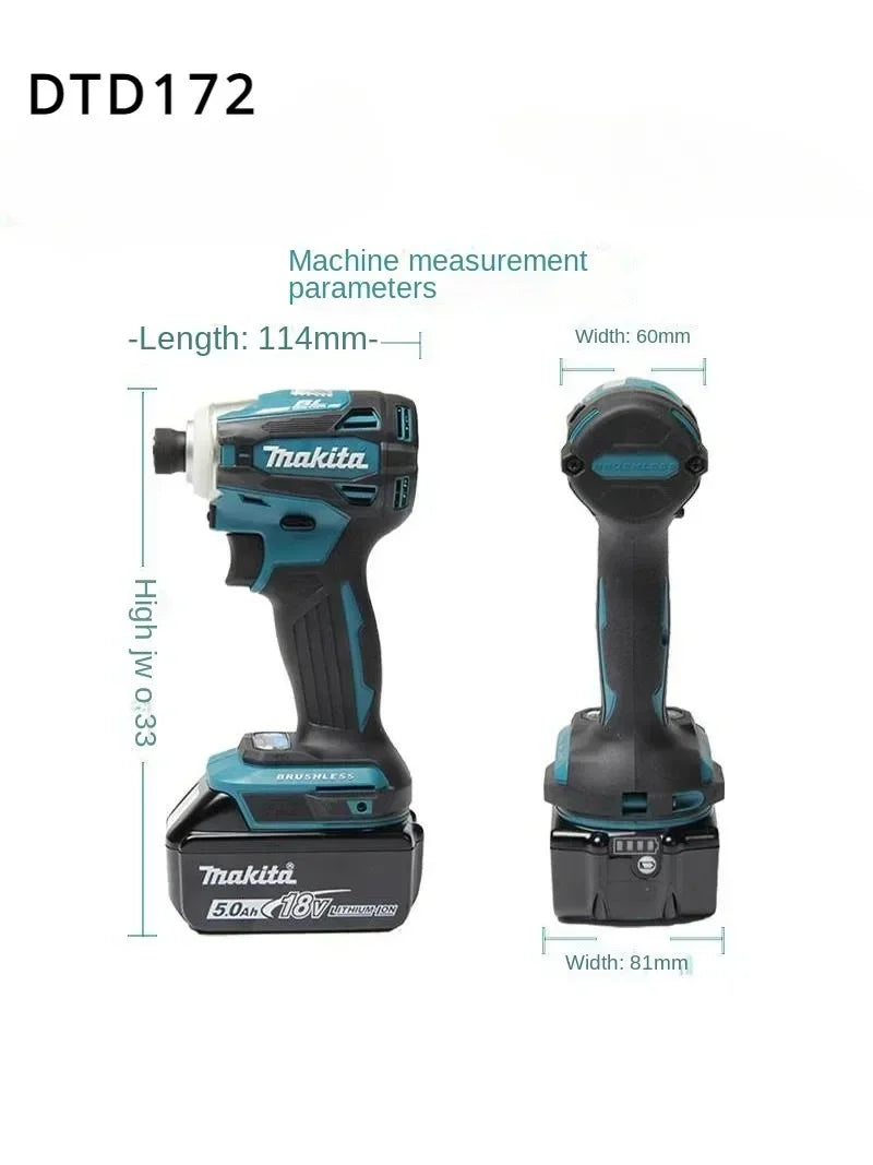 Makita DTD172 Impact Drive 1/4inch Brushless Electric Screwdriver Cordless 180N.m Electric Drill Power Tools makita 18v tools