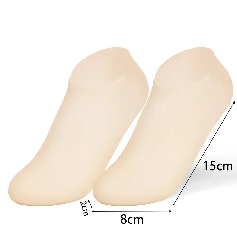 2 Moisturizing Silicone Gel Socks for Dry Cracked Feet Nourishing Skin Lubricating Full Foot Care Massage Socks Manicure Tools