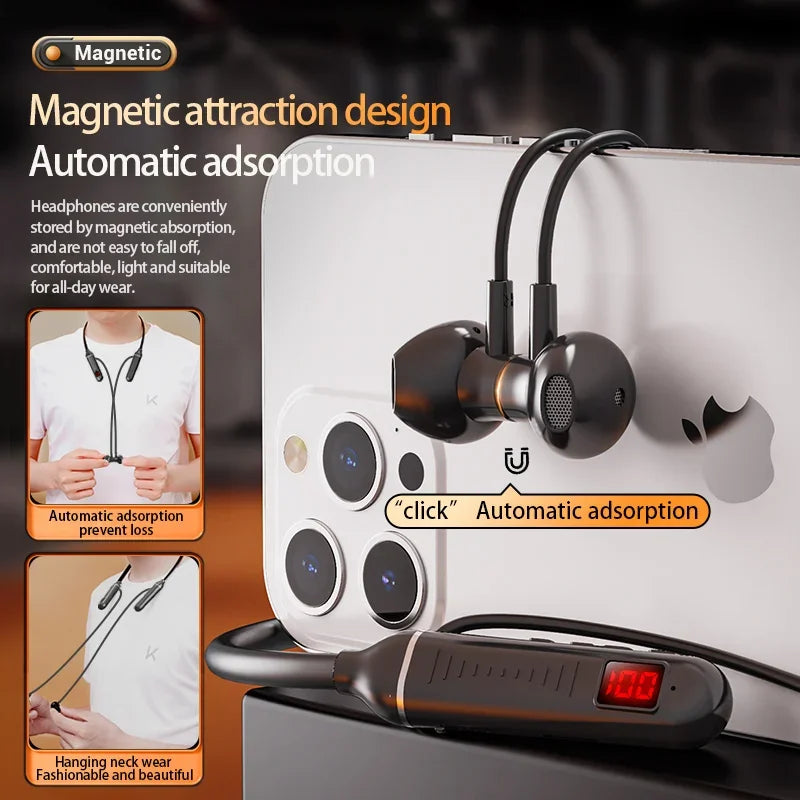 Wireless Headphones Neckband Bluetooth Earphone 500 Hours Long Battery With Microphon Auriculares Sport Headset For TF Card