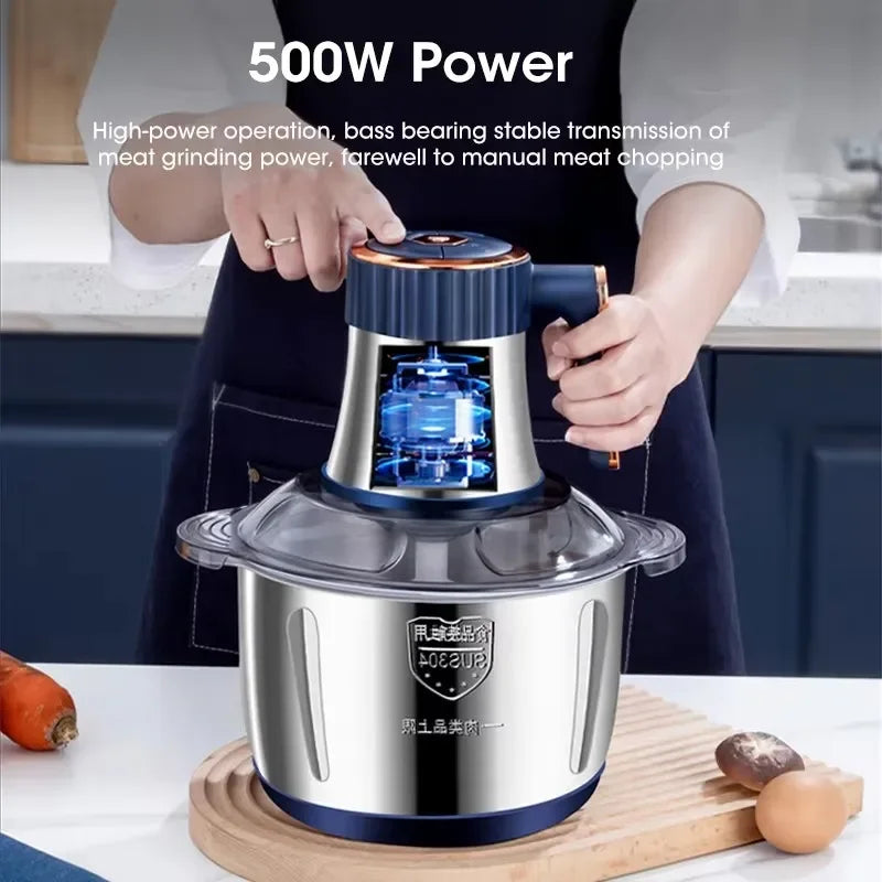 20226 Electric Meat Grinders 5L Food Crusher Stainless Steel Multifunctional Vegetable Slicer Processor Chopper Kitchen Blenders