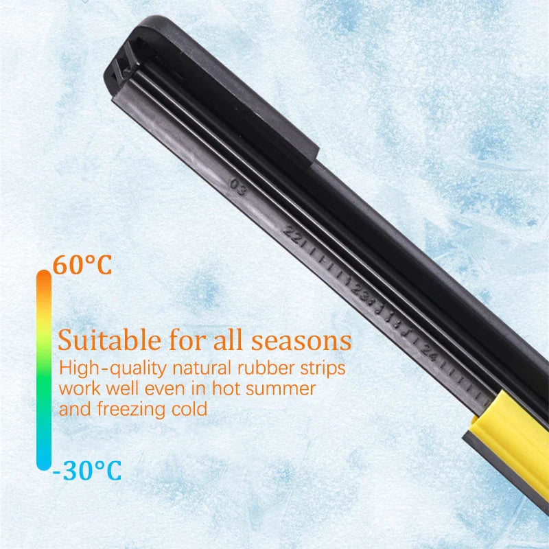 1Pc Universal Front Car Wiper Blades Durable Rubber Soft Frameless Bracketless Brushes Windshield Windscreen Window Accessories