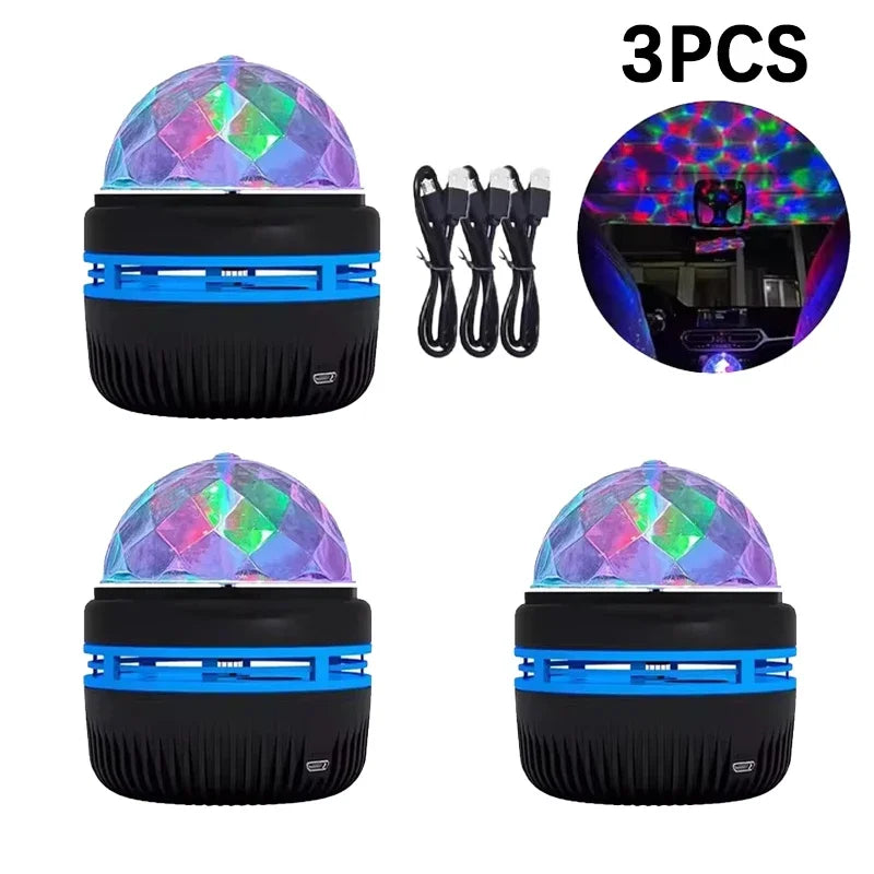 1/3PCS LED Starry Night Light Remote Control Rotating Star moon Projection Lamp USB Plug-in Magic Ball Stage Atmosphere Decor