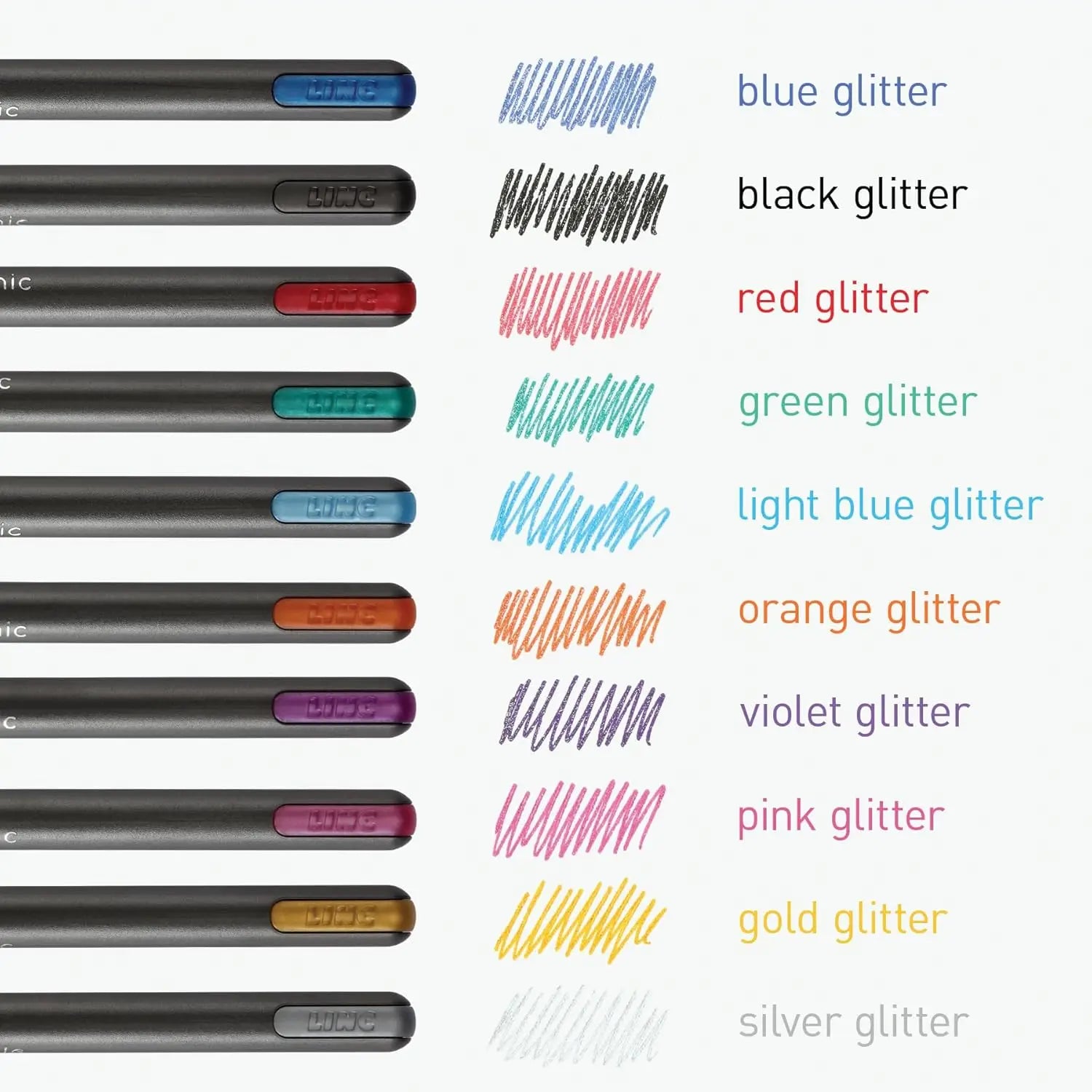 10 Assorted Glitter Gel Pens, 1.0mm Bold Point for Smooth Journaling & Art Projects