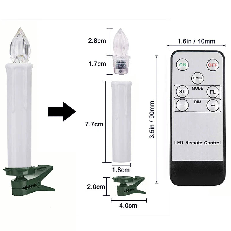 200 hours Realistic Flickering LED Candle Remote Timer for Christmas Gift Home Decor Centerpiece Wedding Artificial Flameless