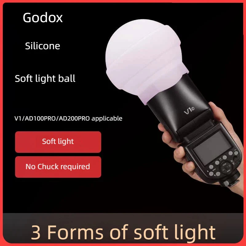 AK-R22 Silicone Soft Light Ball V1 Flash Soft Light Cover External Camera Light AD100PRO/AD200PRO Second Generation Circular Hea