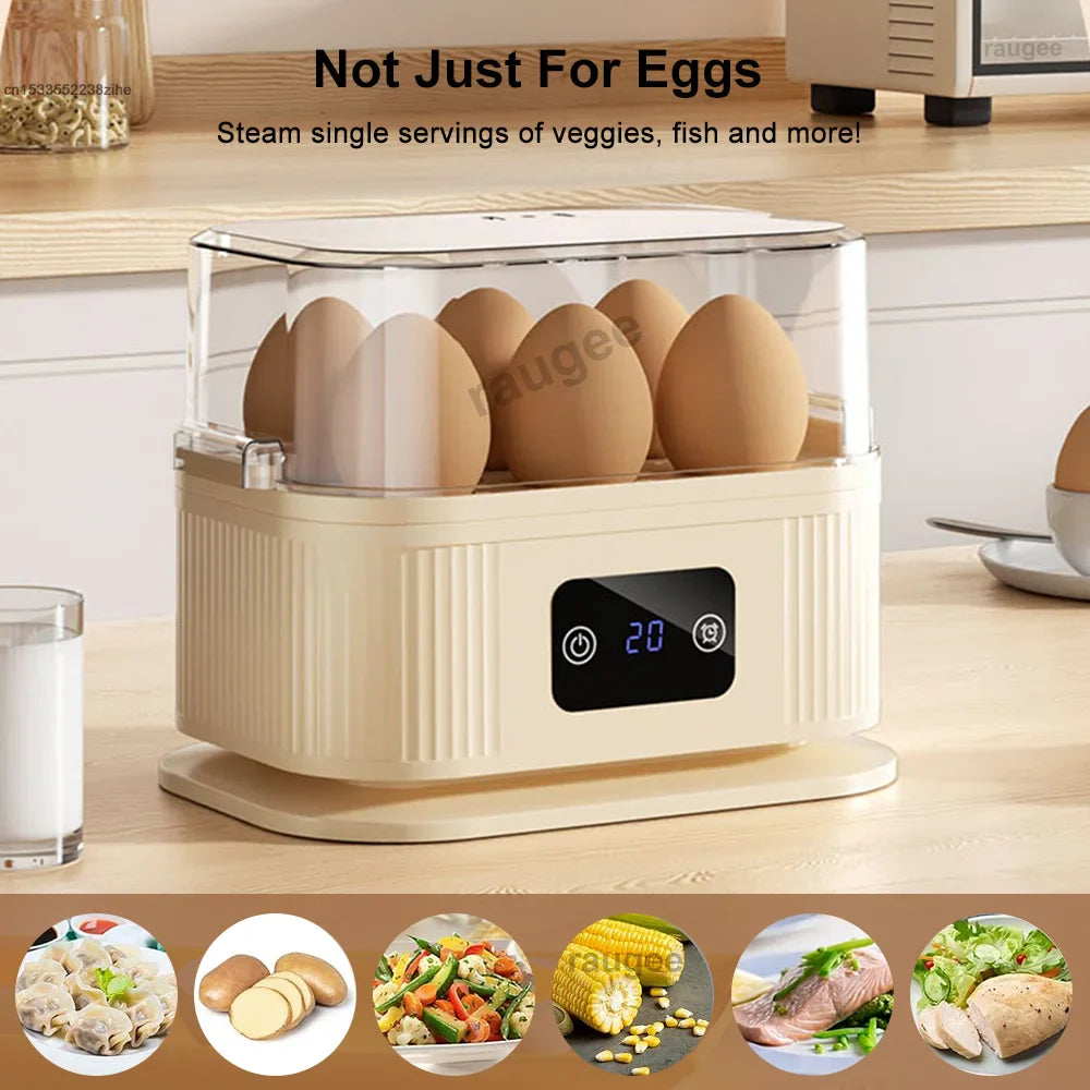 Egg Cooker with Auto Shut Off Electric Egg Cooker Steamer 6 Eggs Capacity Soft Medium Hard Boiled Egg Cooker Breakfast Machine