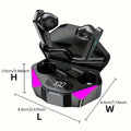 Gaming Headset with LED Display, X15 TWS Wireless Bluetooth Headphones Touch Control Earbud with Mic for PC Mobile Phones