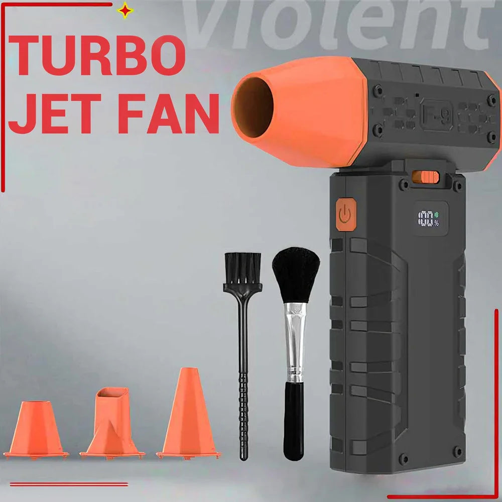 130000RPM Mini Air Blower Brushless Motor Powerful Dust Blower Battery Display LED Lighting Portable Rechargeable Turbo Fan Jet